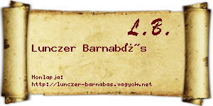 Lunczer Barnabás névjegykártya